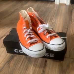 NWOT orange converse high tops